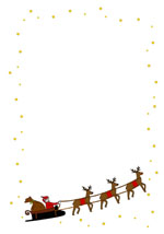 Briefpapier Weihnachtsmann mit Rentierschlitten 2